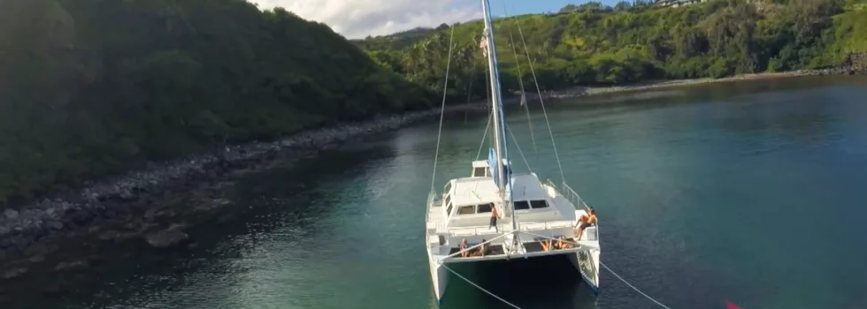 Catamaran in honolua bay