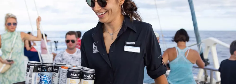 Maui beer on maui catamaran