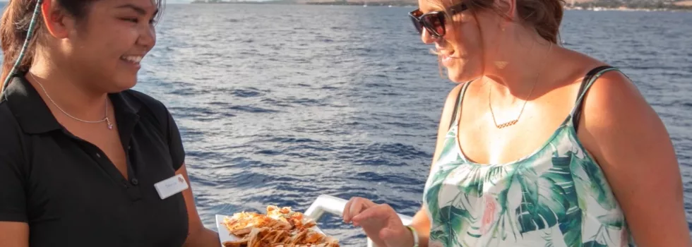 Appetizers on maalaea catamaran
