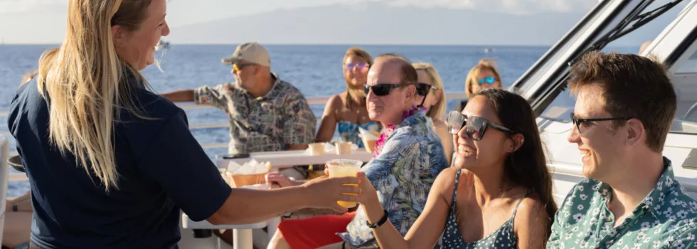 Serving cocktails dinner cruise maui