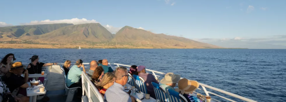 Views during maui dinner cruise