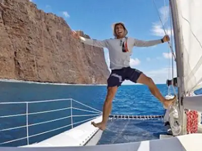 Lanai Coastline Catamaran Snorkel: Lanai Snorkel Sailing Thumb