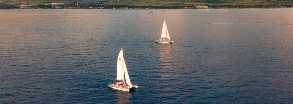 Catamarans at sailing maui