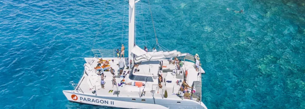 Boat anchored at coral gardens