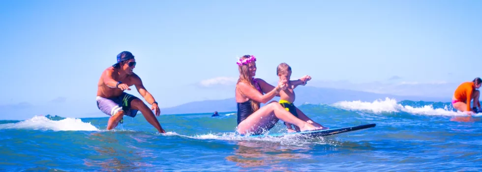 Family surf lesson maui