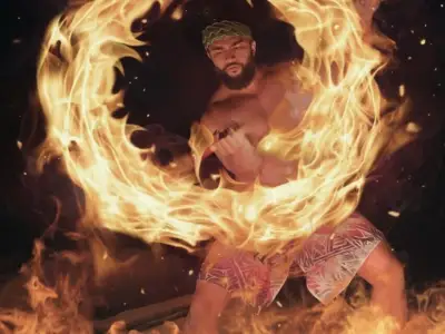 Mauka Warriors Luau Dinner Show: Hawaiian warrior fire show