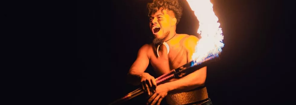 Luau fire dancer oahu