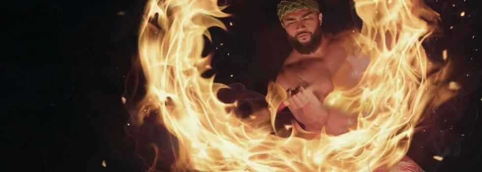 Hawaiian warrior fire show