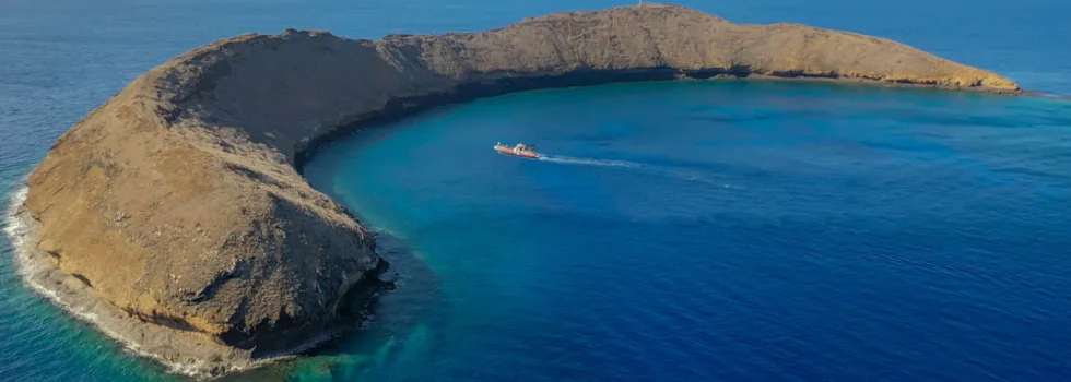 Molokini crater drone photo