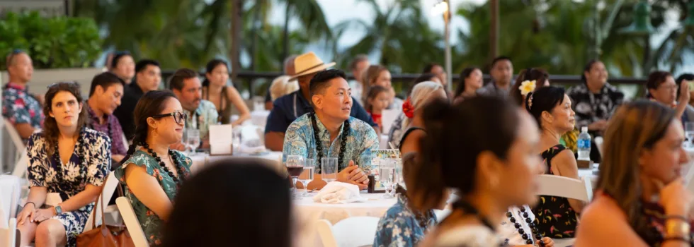Rooftop luau crowd