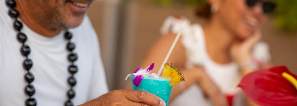 Waikiki roof top luau drinks