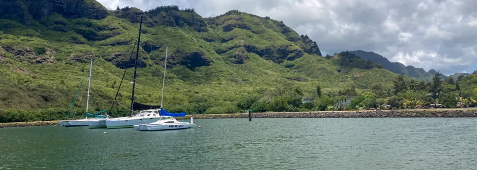 Nawiliwili harbor and Haupu Mountain Range