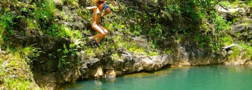 Cliff jump north shore oahu river
