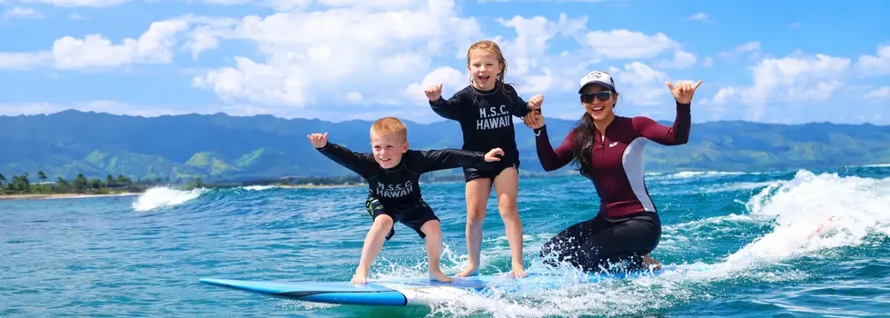 Stoked kids surf lesson
