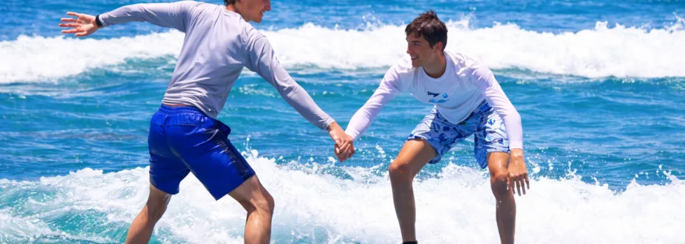 Brother surf lesson
