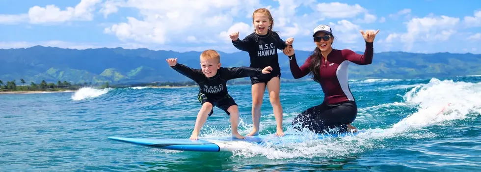 Stoked kids surf lesson