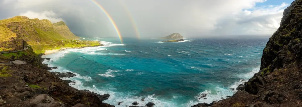 Rainbow over makapuu oahu