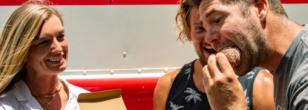 Big bite of leonards malasada