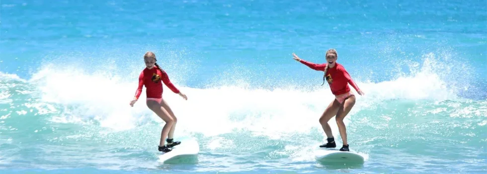 Mother daughter surf lesson