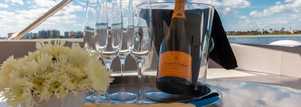 Champagne on private luxury yacht waikiki
