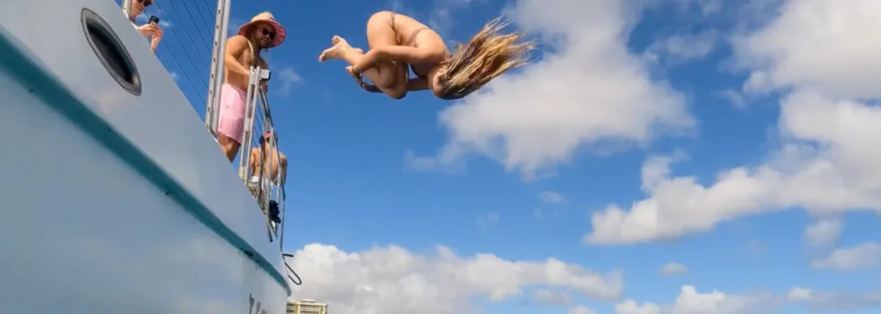 Waikiki catamaran front flip