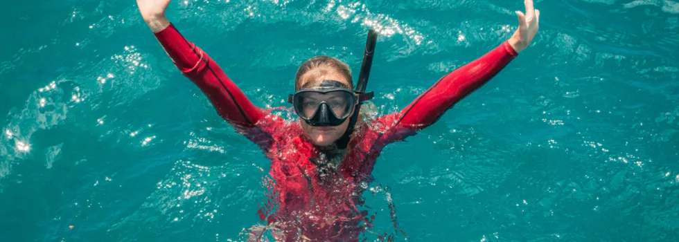 Snorkeler in waikiki