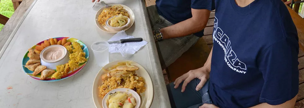 Lunch during zipline