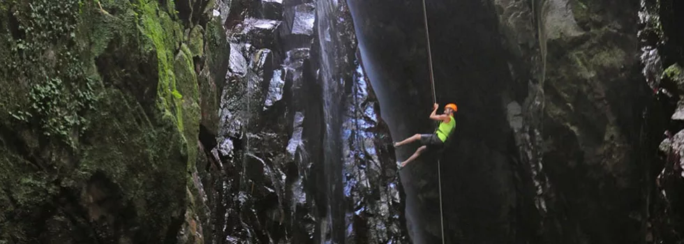 Rappelling waterfalls in puerto rico