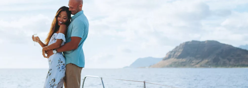 Romantic sunset sailing champagne hawaii