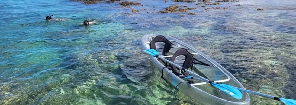 Snorkel off clear kayak haleiwa