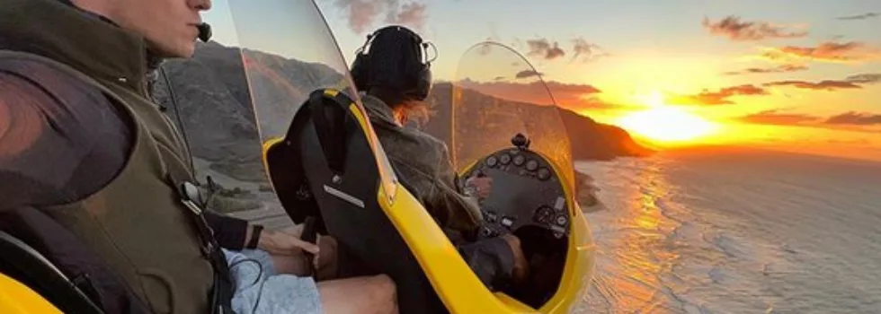 Gyrocopter oahu tour at sunset