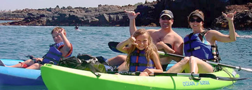 Kayaking around makena beach maui