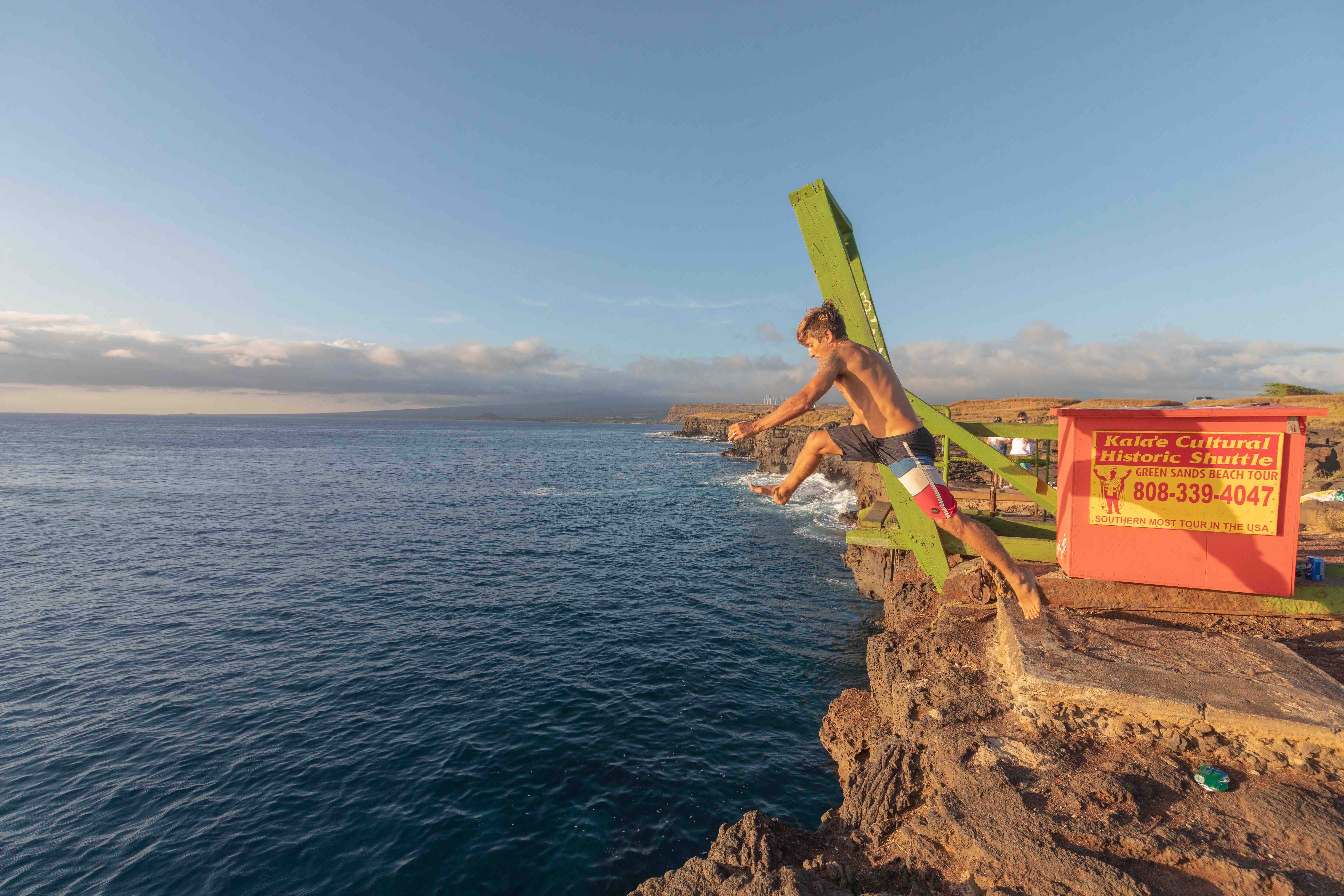 South Point Hawaii Cliff Jump platform