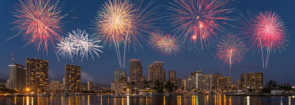 Waikiki fireworks sailing catamaran