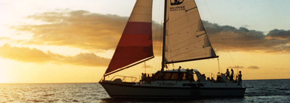 Sunset catamaran cruise in waikoloa