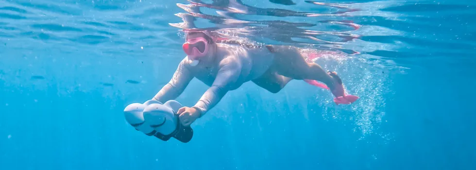 Sea scooter snorkeling girl honolulu