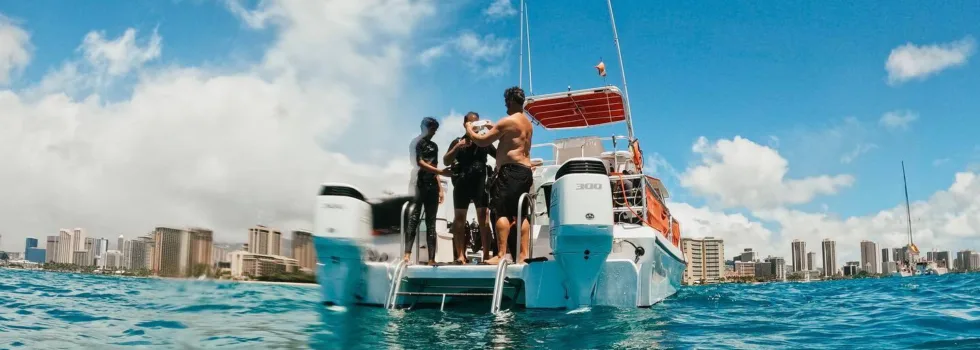 Snorkel reef outside honolulu