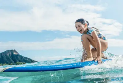 Authentic Waikiki Beach Boy Surf Lesson: Girl surf lesson waikiki hawaii