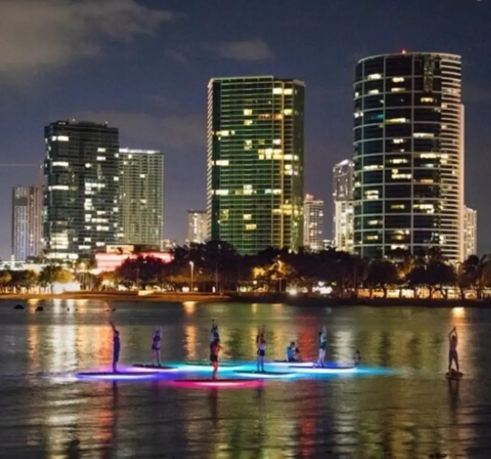 Glow SUP Yoga under Waikiki Lights