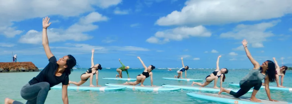 SUP yoga in Waikiki hawaii