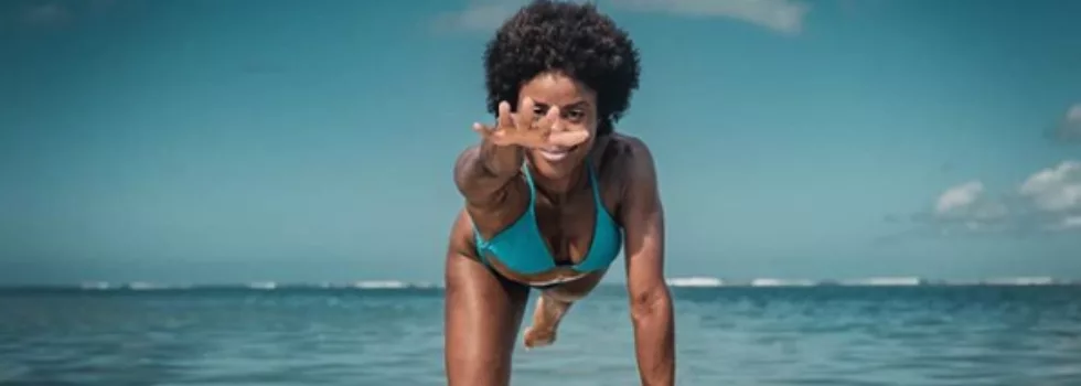 Yoga pose on SUP waikiki